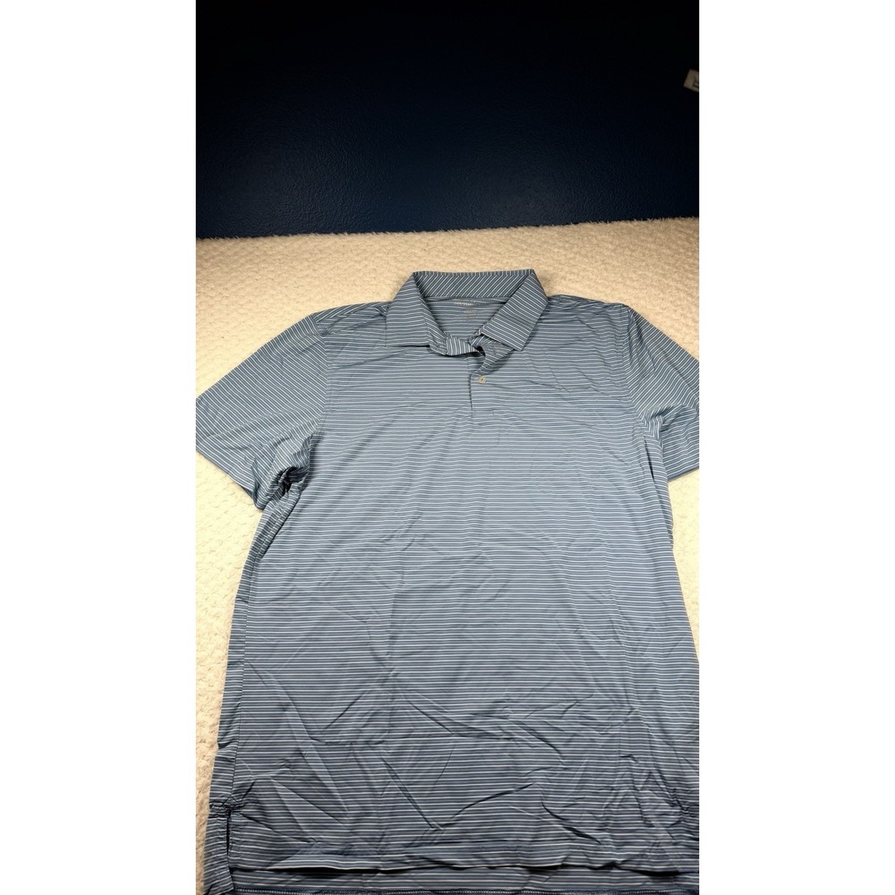 Southern Tide Brrr-eeze Performance Polo Shirt Men's XL Blue Stripe Golf Preppy